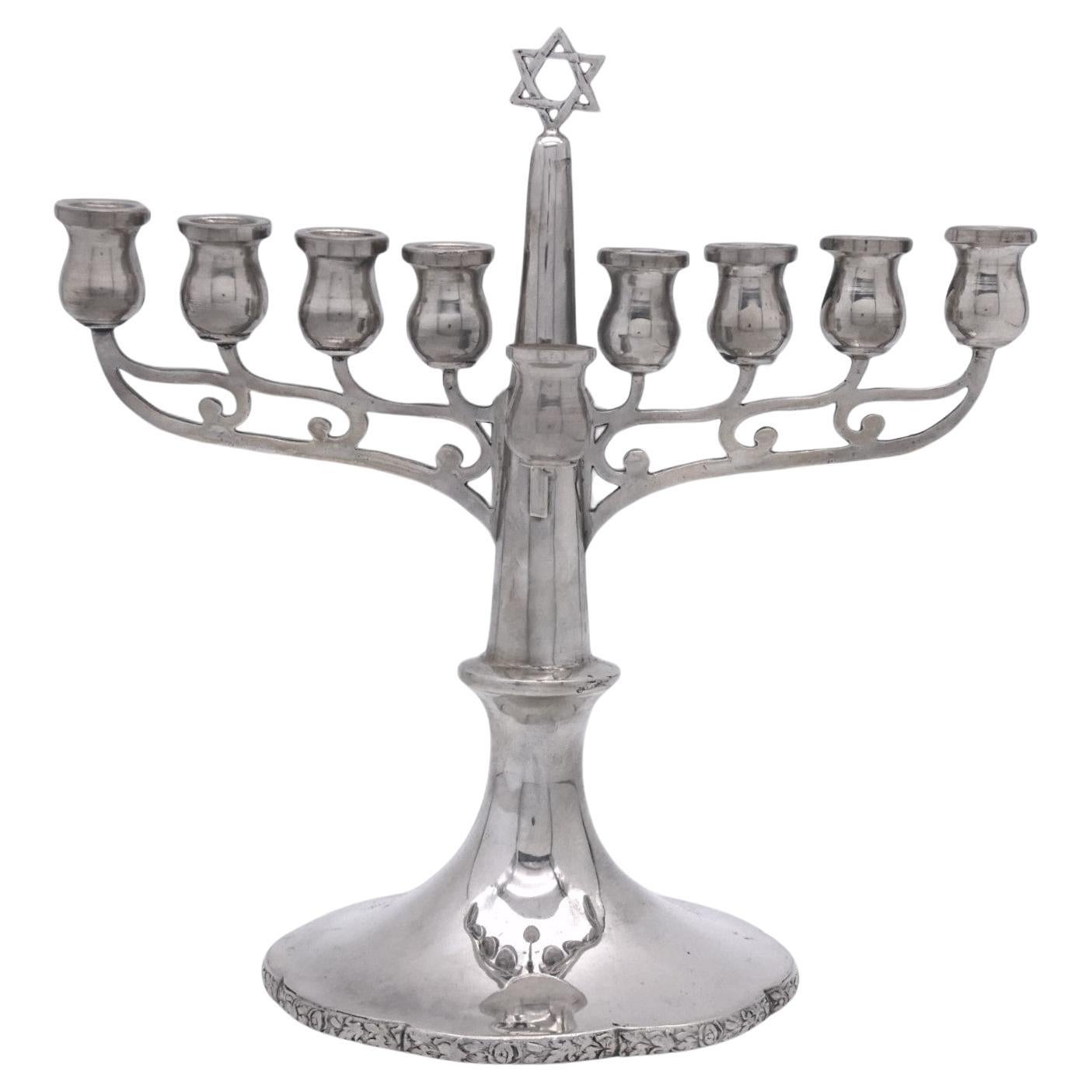 An Austrian Silver Hanukkah Menorah, Circa early 20th Century