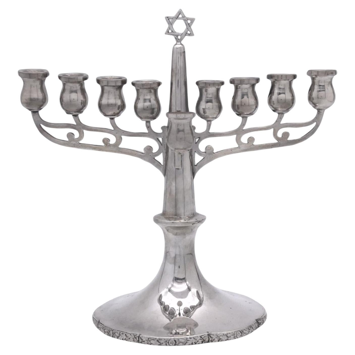 An Austrian Silver Hanukkah Menorah, Circa early 20th Century