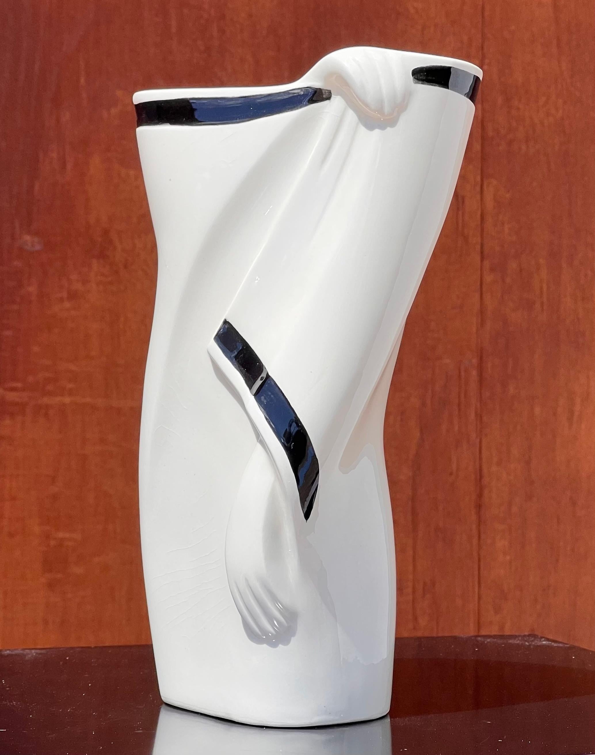 Glazed An authentic postmodern vase by Lindsey B., 1983 For Sale