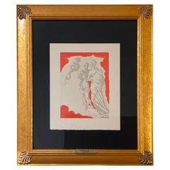Une authentique gravure sur bois de Salvador Dali, encadrée, 1964