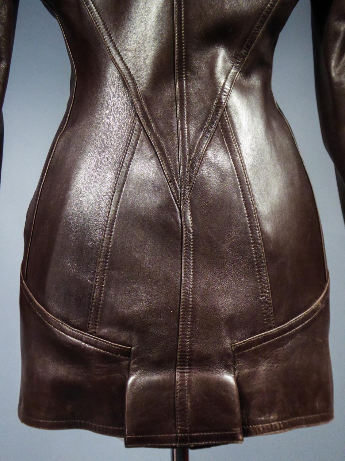 An Azzedine Alaïa Blazer Jacket in Leather Circa 1985-1990 4