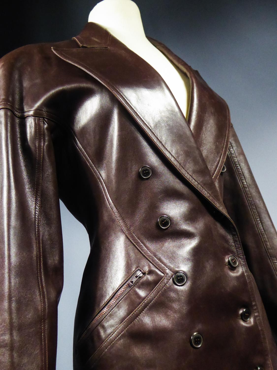 An Azzedine Alaïa Blazer Jacket in Leather Circa 1985-1990 5