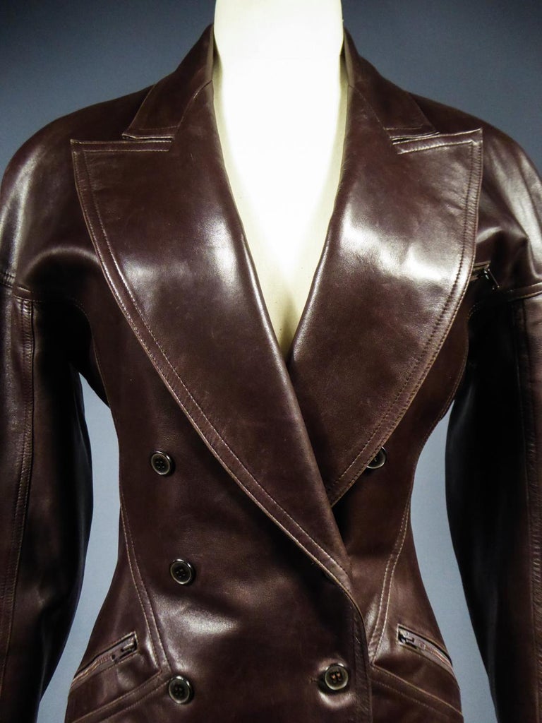 Alaia leather coat cheap