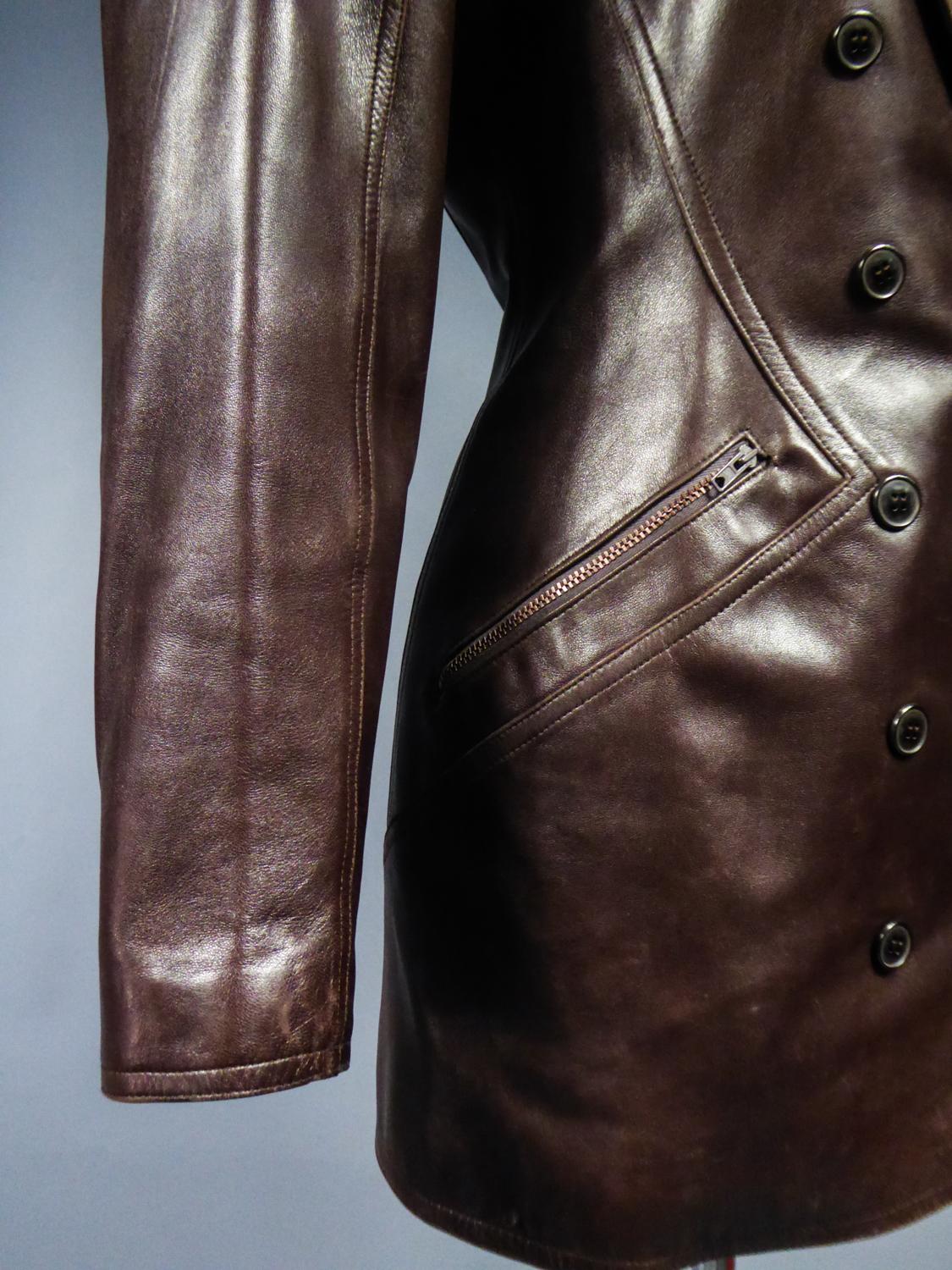 Women's An Azzedine Alaïa Blazer Jacket in Leather Circa 1985-1990