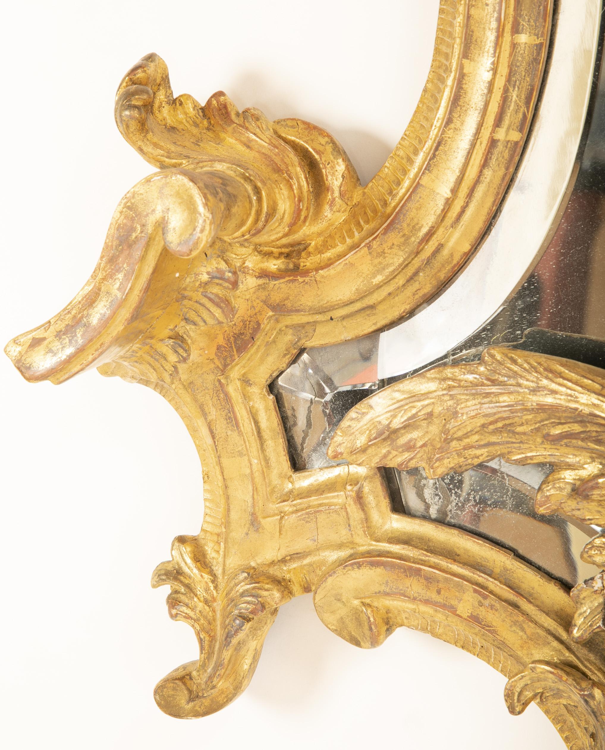 Baroque Italian Mid-18th Century Gilt Mirror with Faces 6