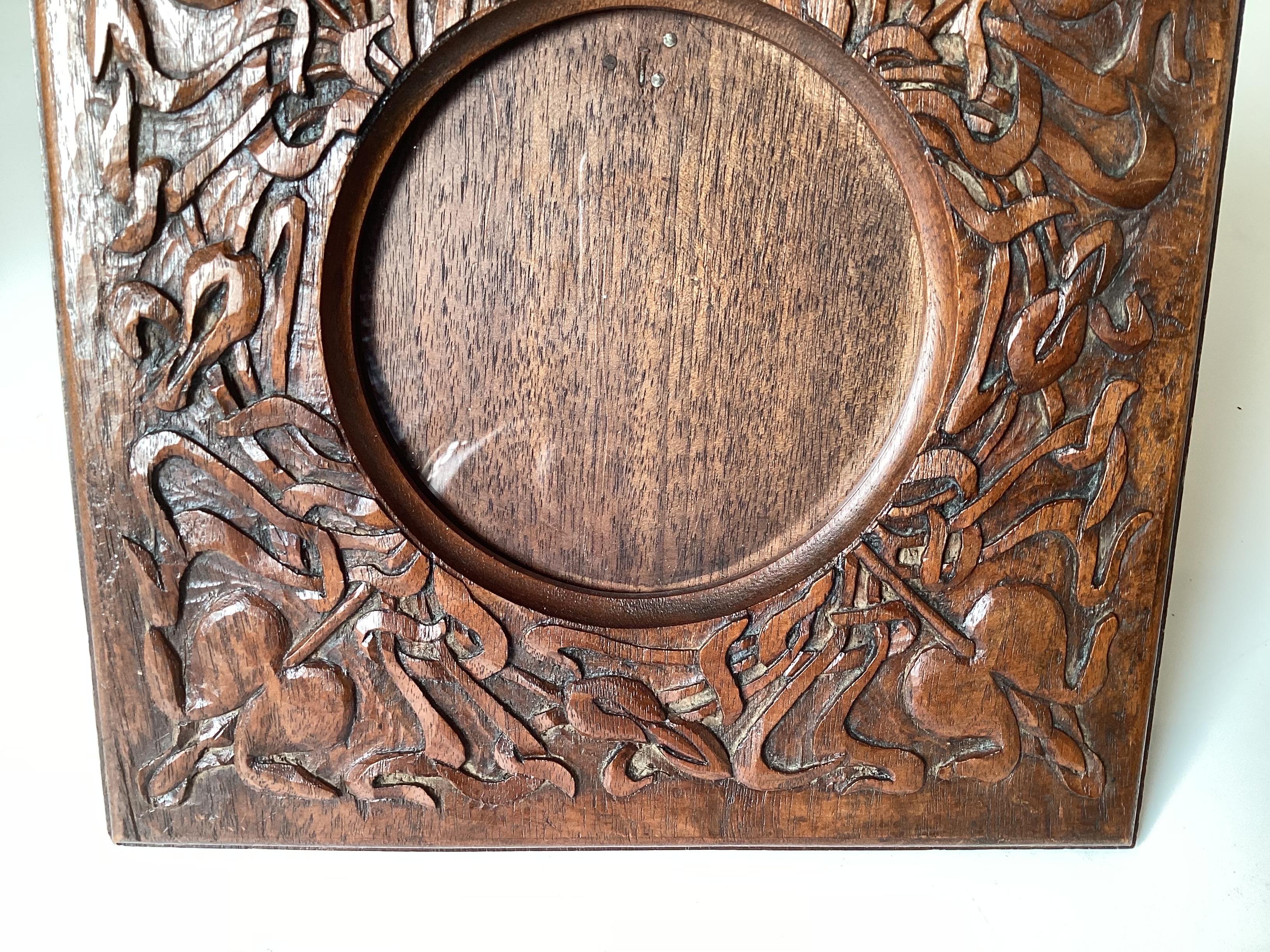 American An Carved Arts and Crafts Picture Frame For Sale