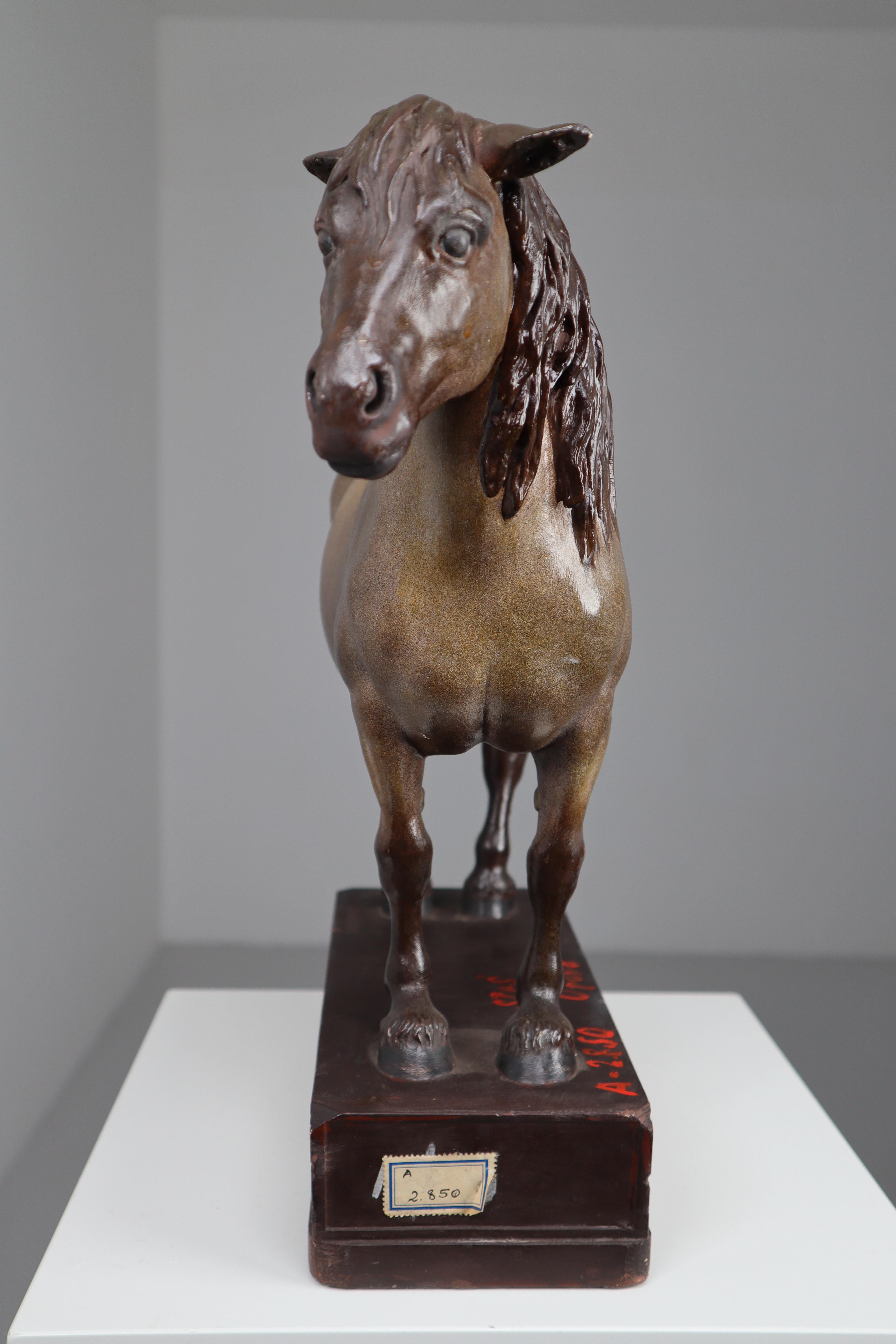 Cold Blood Horse Model in Painted Plaster by Max Landsberg, Berlin 1885 1