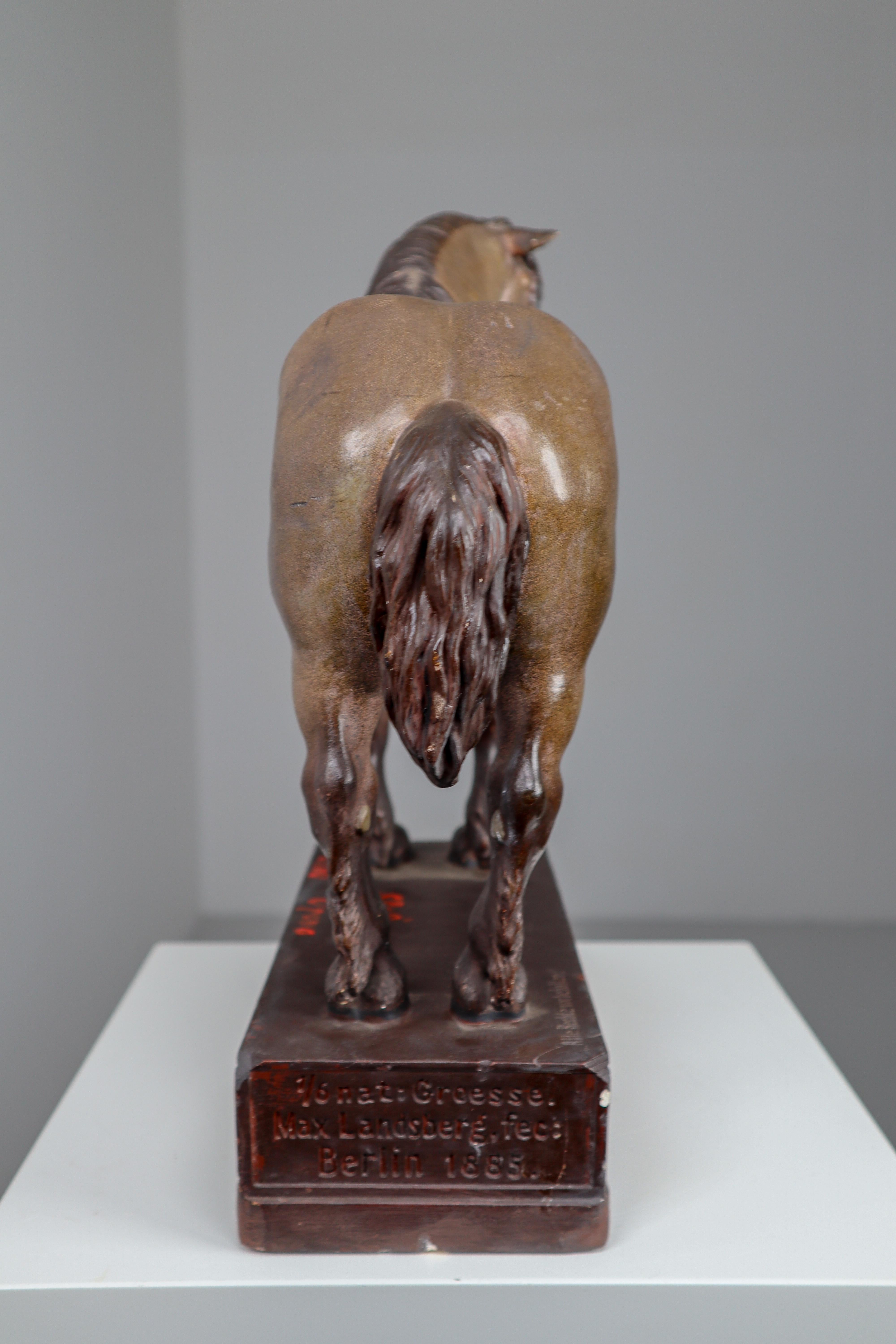 Cold Blood Horse Model in Painted Plaster by Max Landsberg, Berlin 1885 4