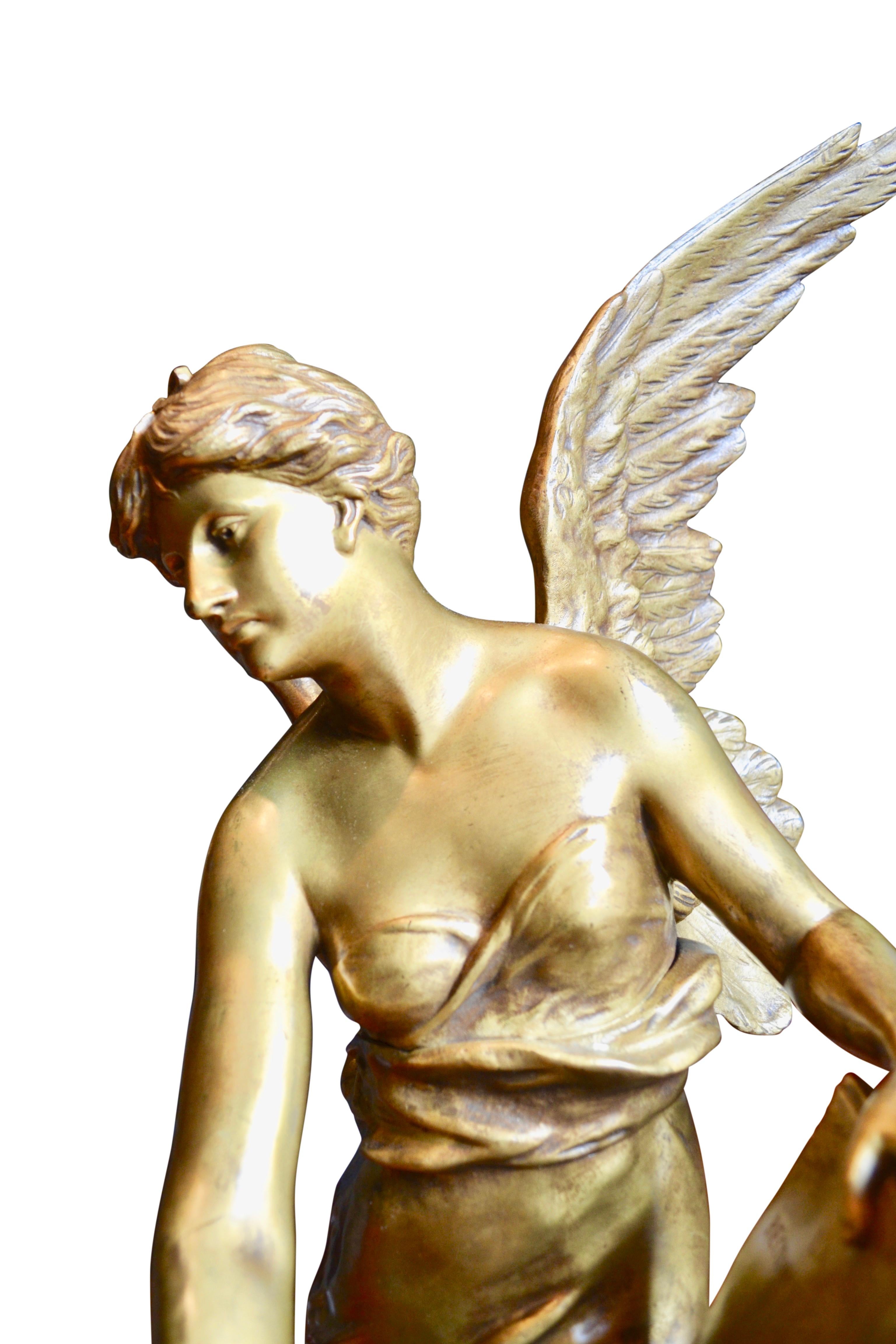 Statue en bronze doré de Picault intitulée « Gratus Animus » ou « Gratitiude »  en vente 3