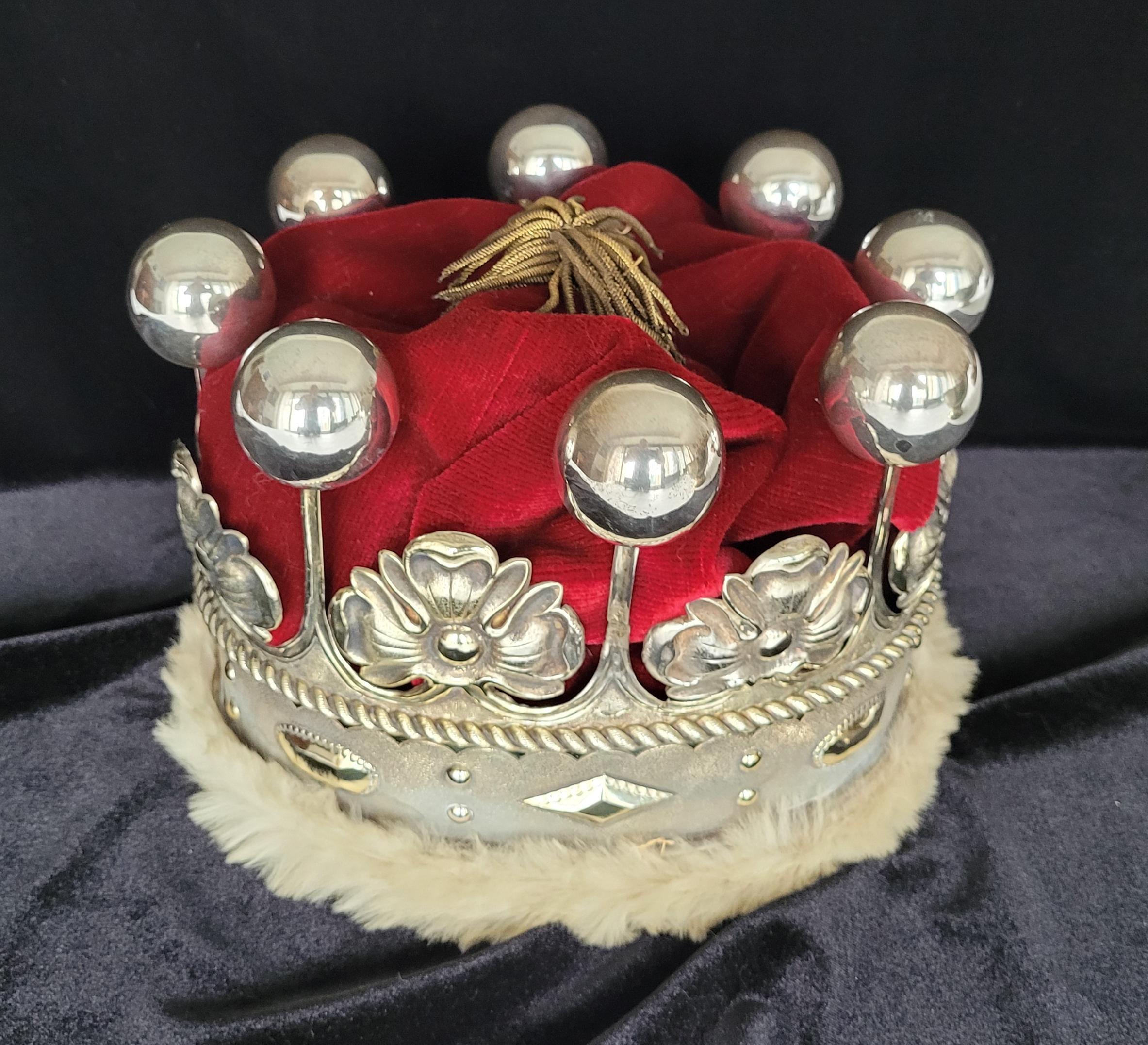 An Earl’s Coronet, in silver-gilt, by Hunt & Roskell: the firm formerly known as Storr & Mortimer, a direct line to Paul Storr. Made in 1911, no doubt for the Coronation of George V and Queen Mary. Although an opus number is stamped on the rim, the