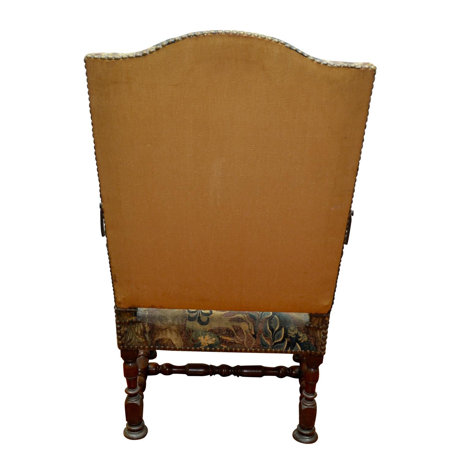 17th Century French Tapestry Reclining Armchair, a Veritable Medieval La-Z-boy For Sale