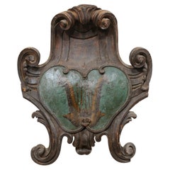 Early 18th C. Family Crest, Handsomely-Carved Wall Plaque from Italy