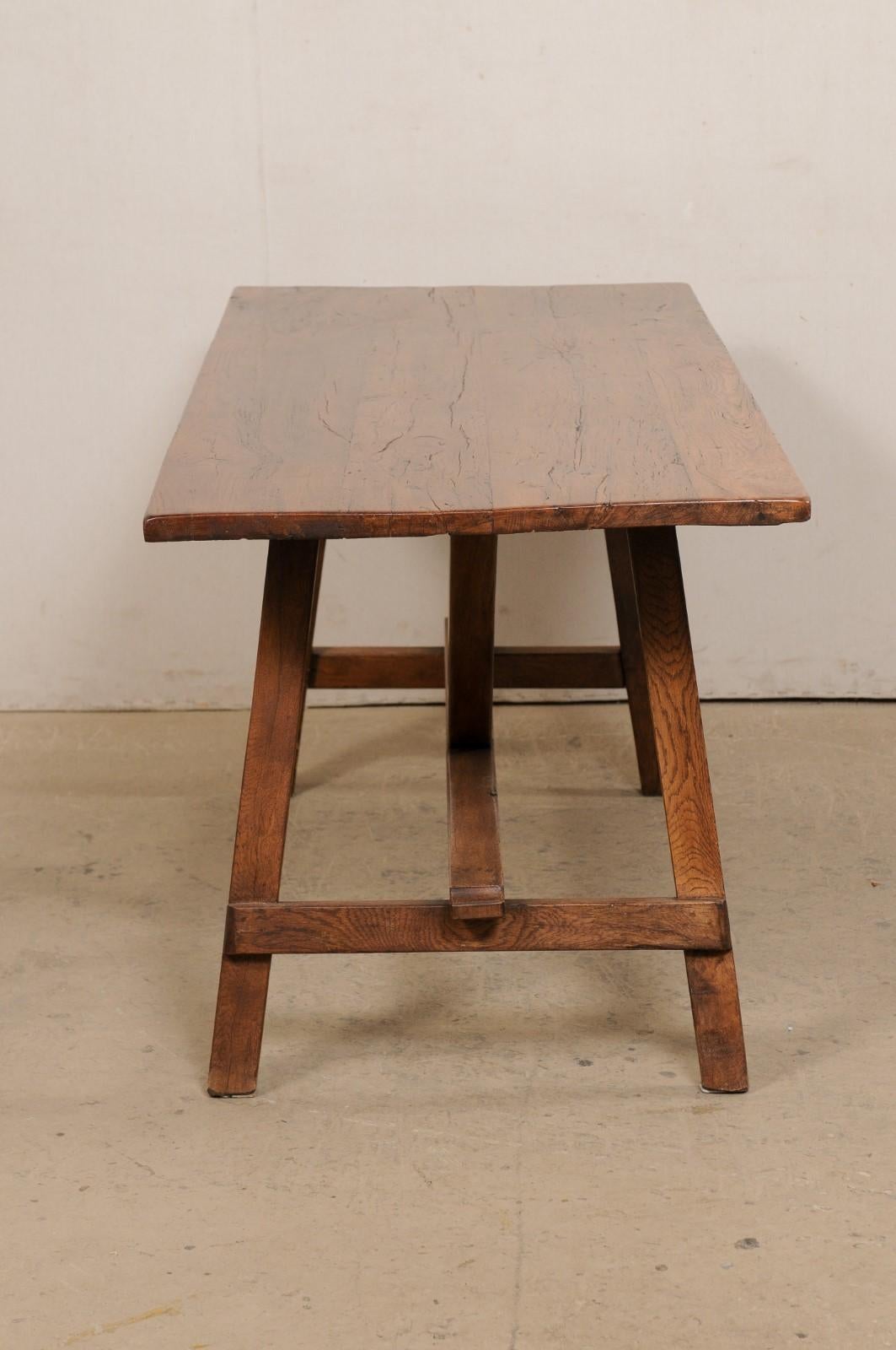 Early 18th C. Italian Walnut Table with V-Stretcher, a Great Desk Option 1