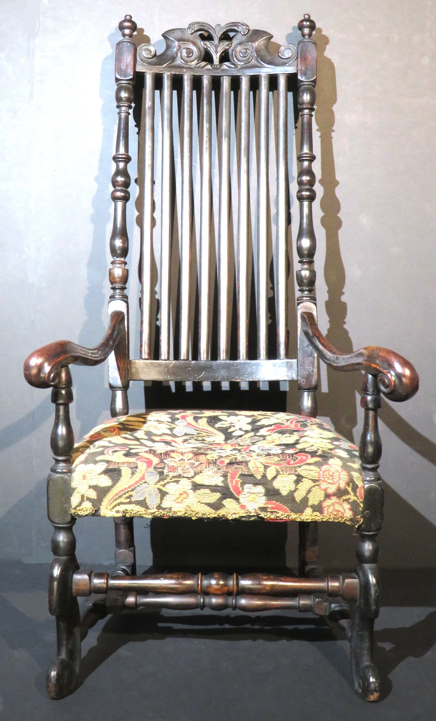 William and Mary An Early 18th Century Banister-Back Armchair, North Eastern USA, Circa 1720