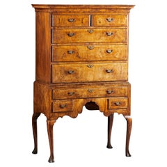 Early 18th Century English Faded Walnut Highboy, Chest on Stand, Circa 1730