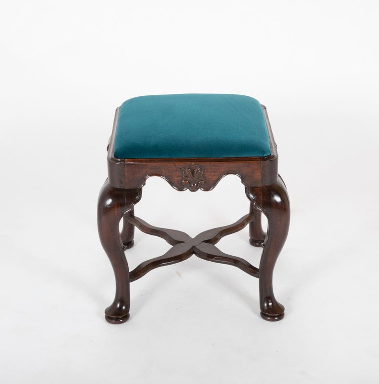 An Early 18th Century English George II Deeply Carved Footstool An Early 18th Century English George II Deeply Carved Footstool