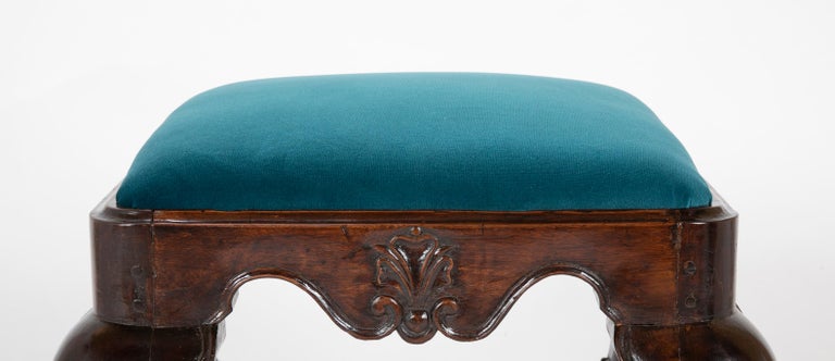 An Early 18th Century English George II Deeply Carved Footstool An Early 18th Century English George II Deeply Carved Footstool