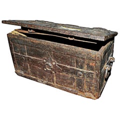 Antique An Early 18th Century European 'Armada' Iron Chest