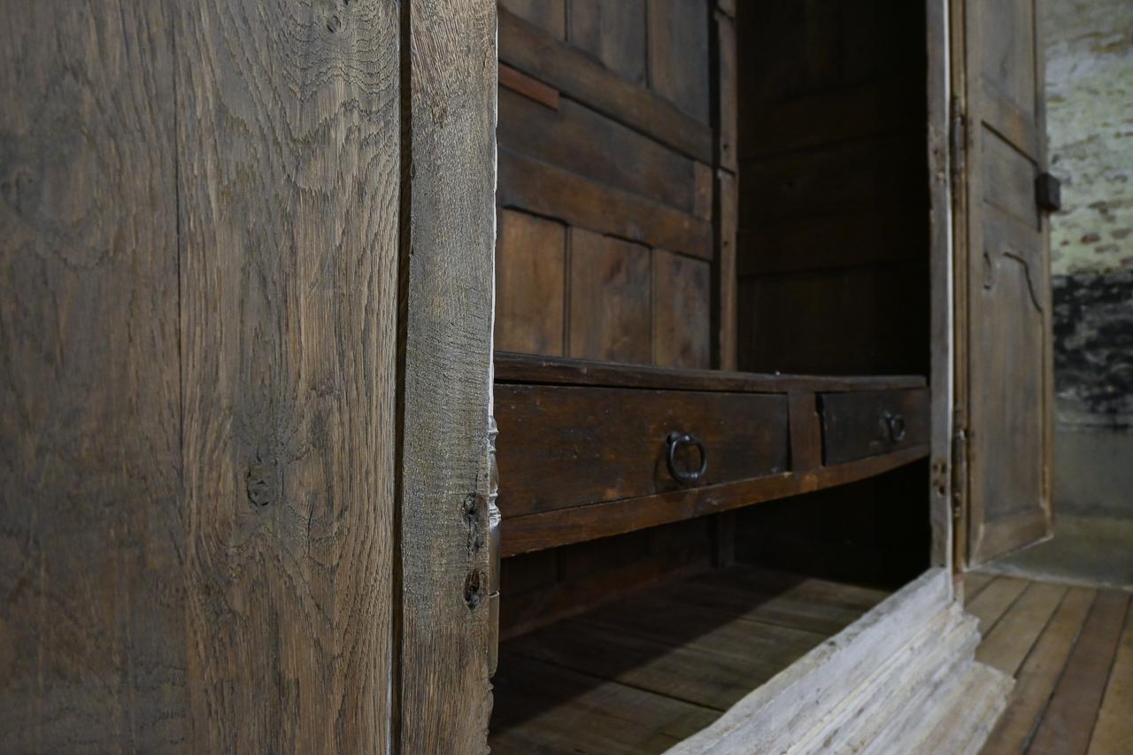 Early 18th Century French Louis XIV Bleached Oak Armoire, Wardrobe  12