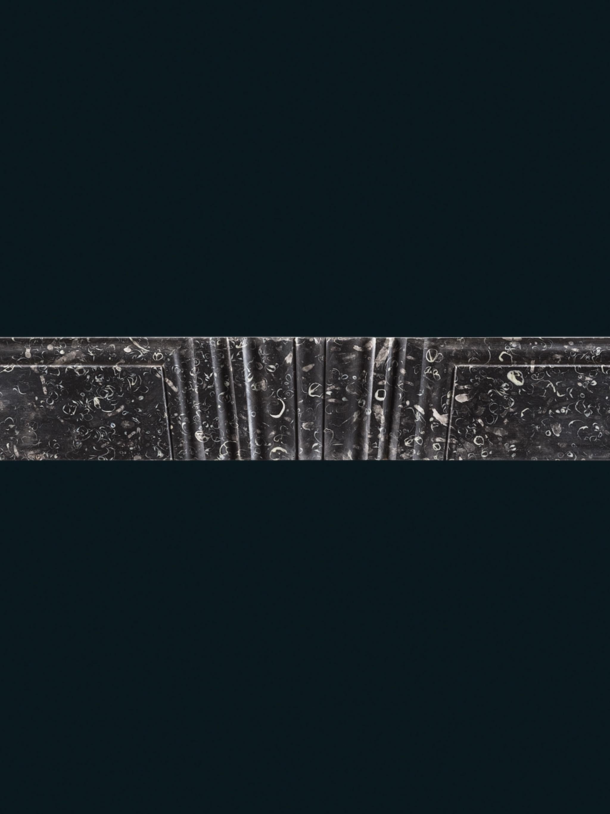 An Early 18th Century Irish Frame Chimneypiece in Kilkenny Fossil Marble For Sale 1