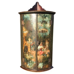 Early 18th Century Painted Corner Cupboard, or Cabinet, circa 1730