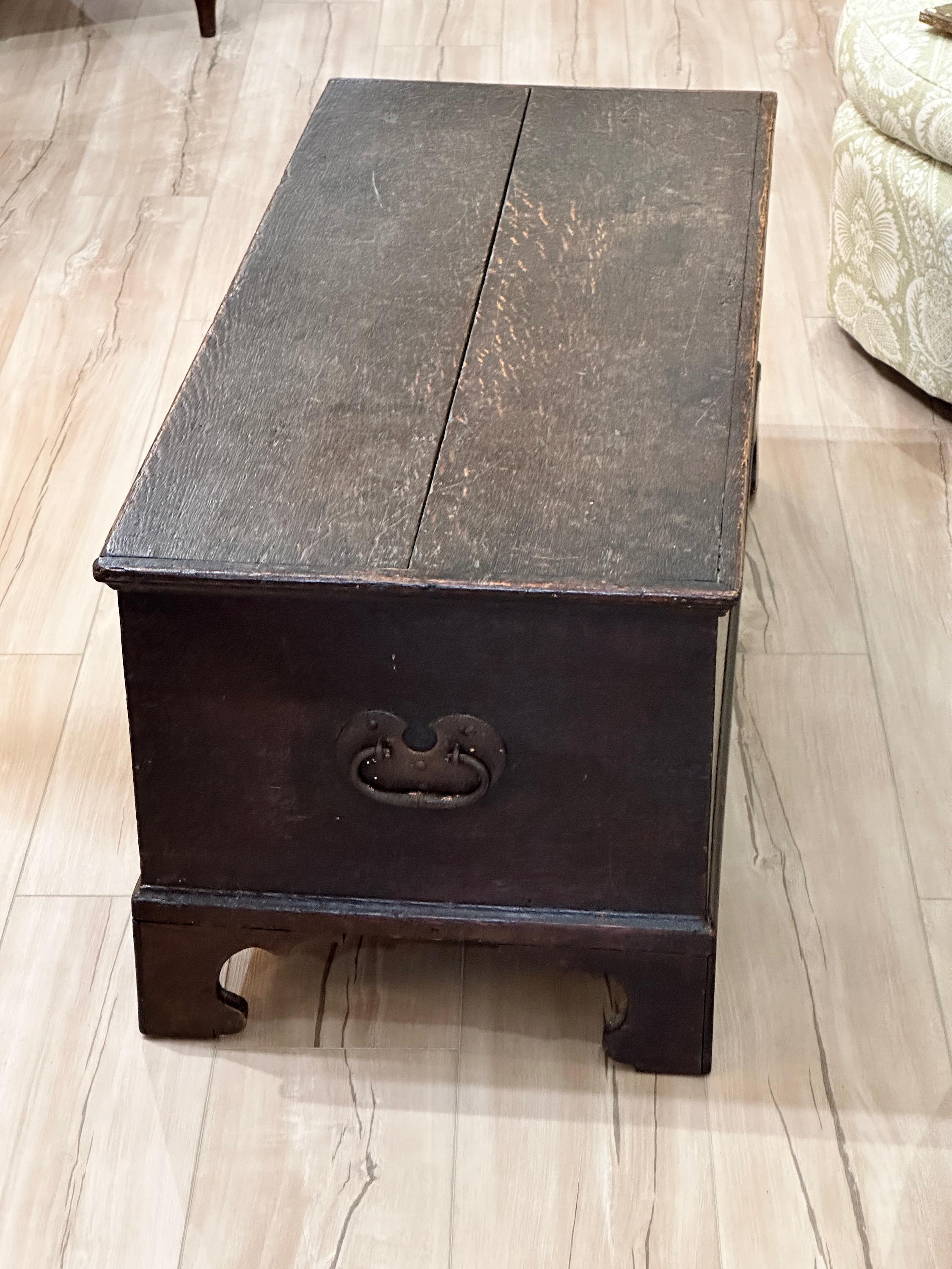 19th Century Early 19th C. English Oak Traveling Trunk