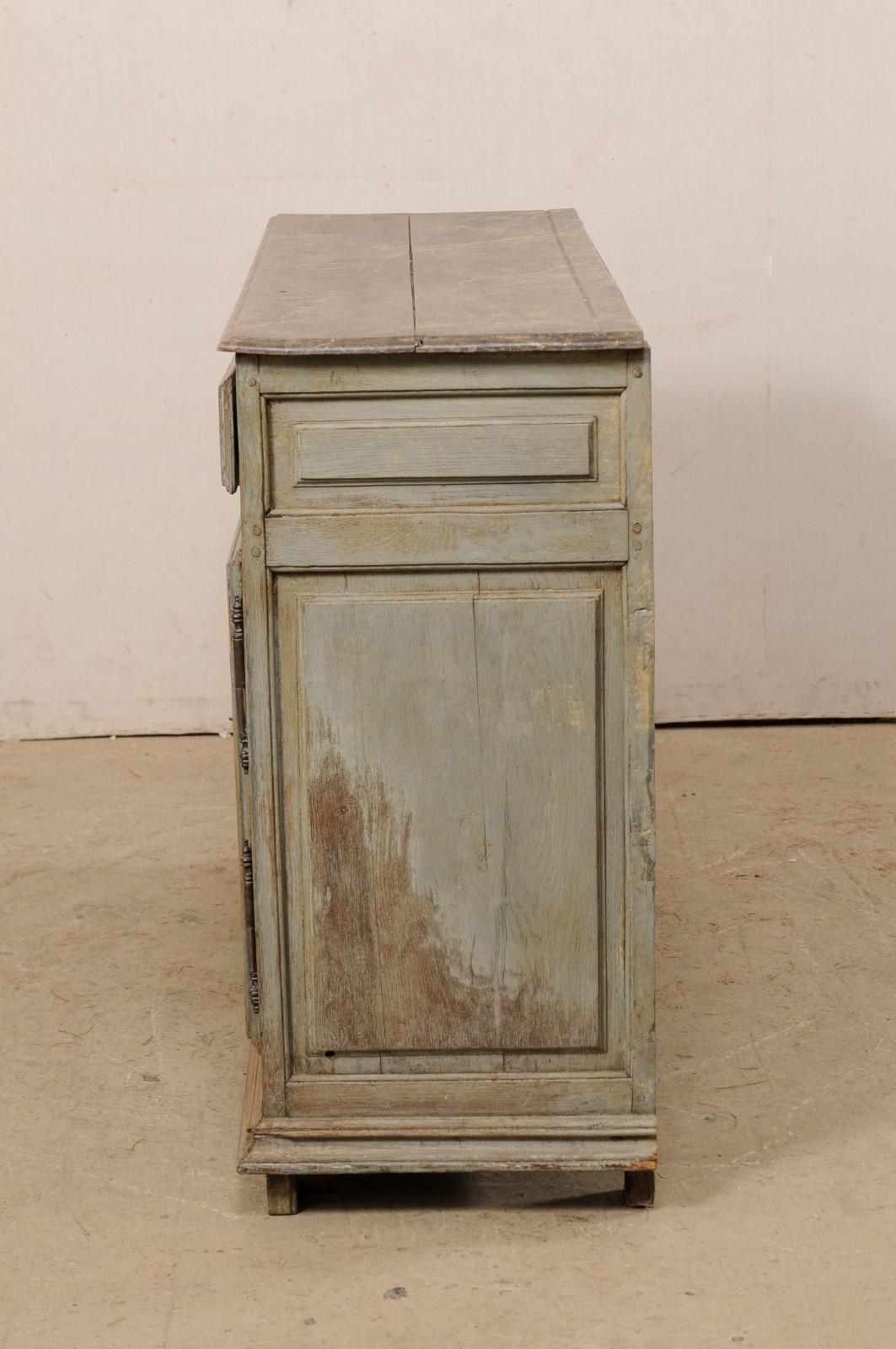 Early 19th C. French Wood Cabinet w/Nice Accents & Faux-Marble Painted Top  For Sale 6
