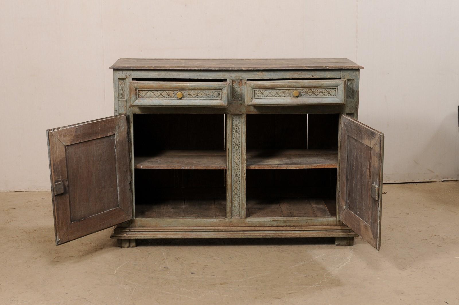 Early 19th C. French Wood Cabinet w/Nice Accents & Faux-Marble Painted Top  For Sale 8