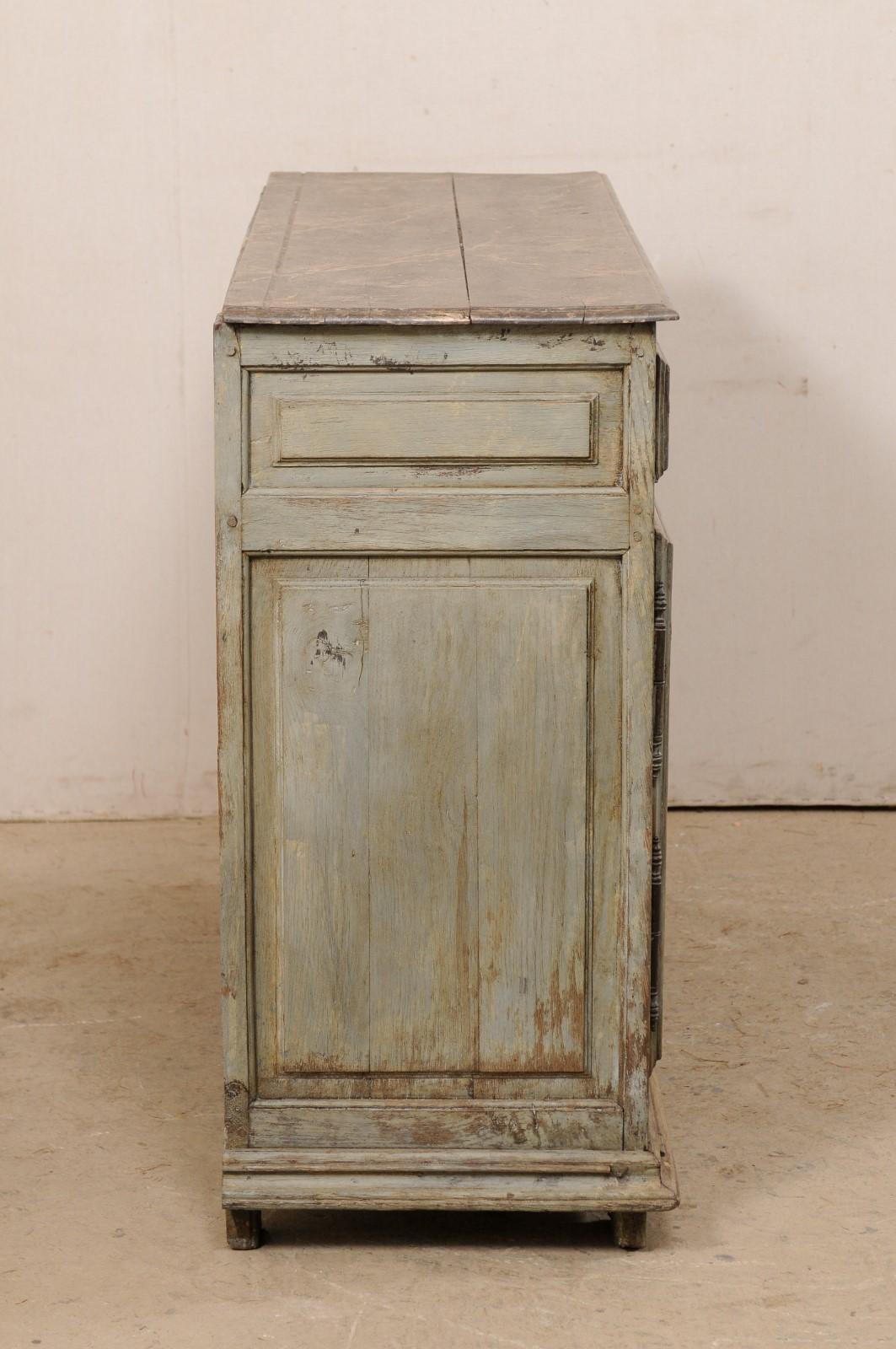 Early 19th C. French Wood Cabinet w/Nice Accents & Faux-Marble Painted Top  For Sale 2