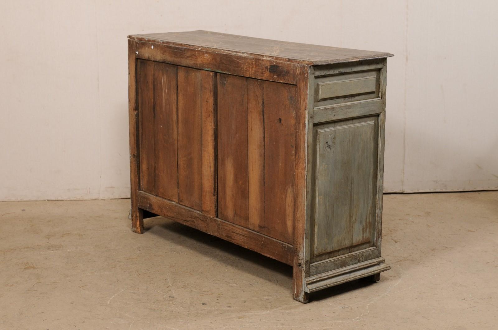 Early 19th C. French Wood Cabinet w/Nice Accents & Faux-Marble Painted Top  For Sale 3