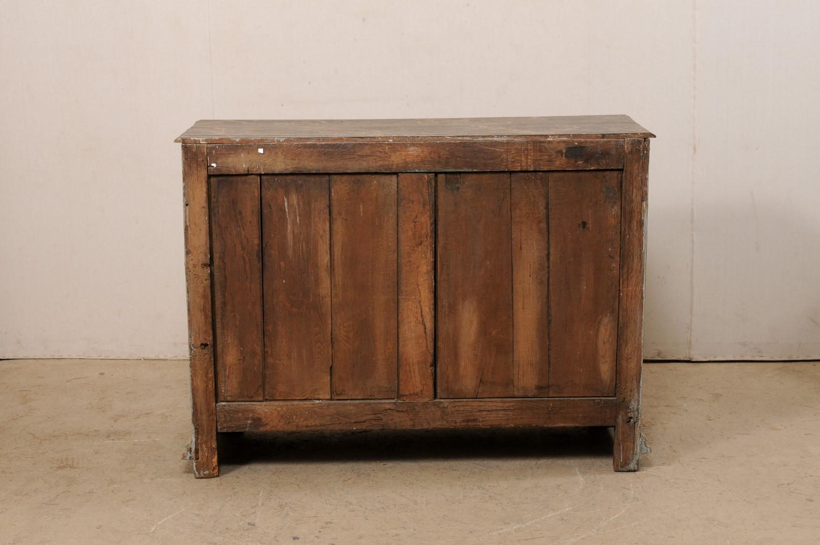Early 19th C. French Wood Cabinet w/Nice Accents & Faux-Marble Painted Top  For Sale 4