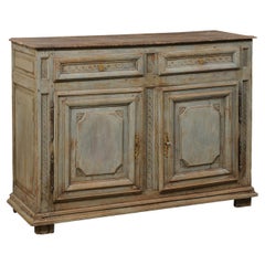 Used Early 19th C. French Wood Cabinet w/Nice Accents & Faux-Marble Painted Top 