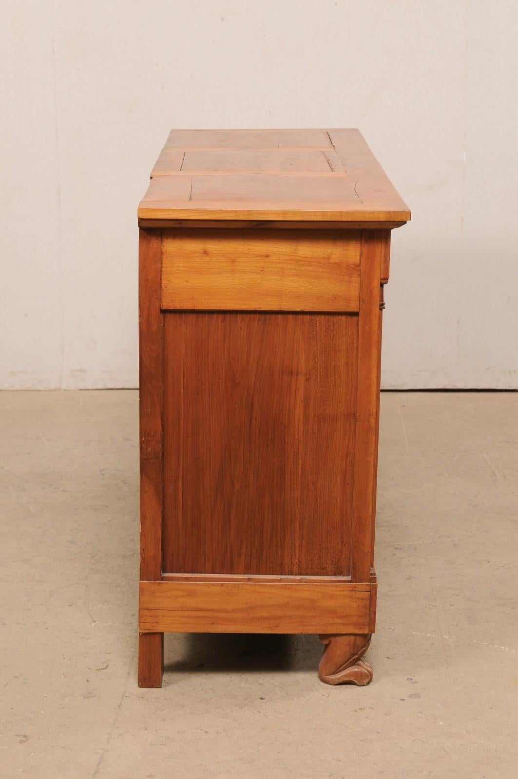 Early 19th C. French Wooden Credenza on Paw Feet For Sale 3