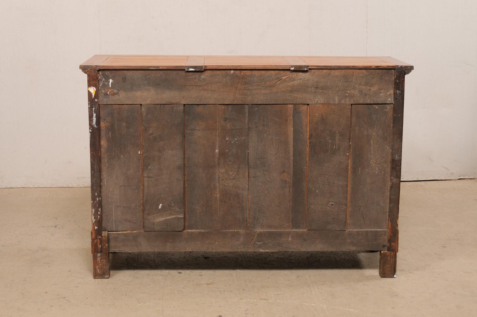 Early 19th C. French Wooden Credenza on Paw Feet For Sale 4