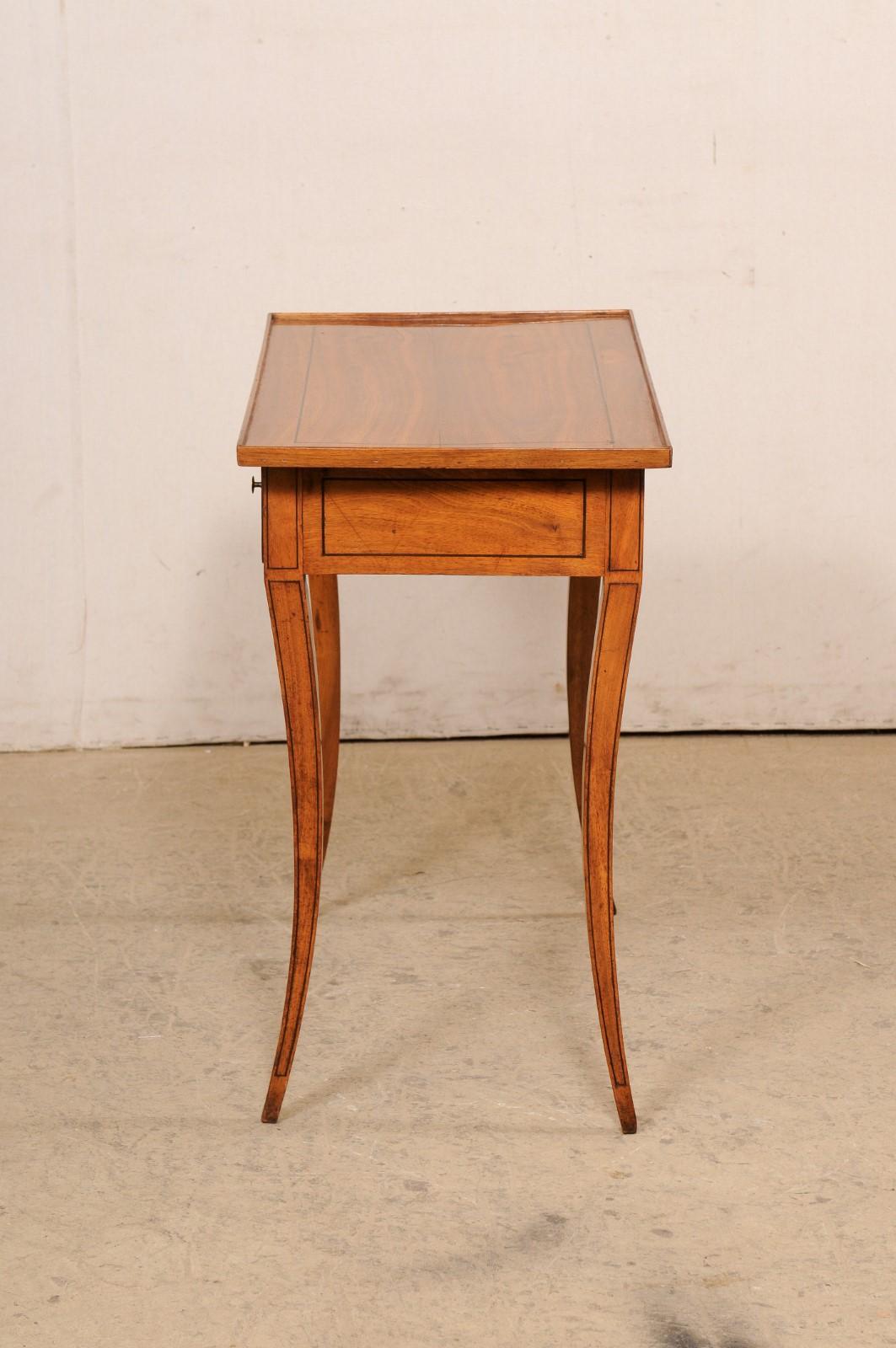 An Early 19th C. Italian Occasional Table w/Inlay Accents & Elegant Sabre Legs For Sale 5
