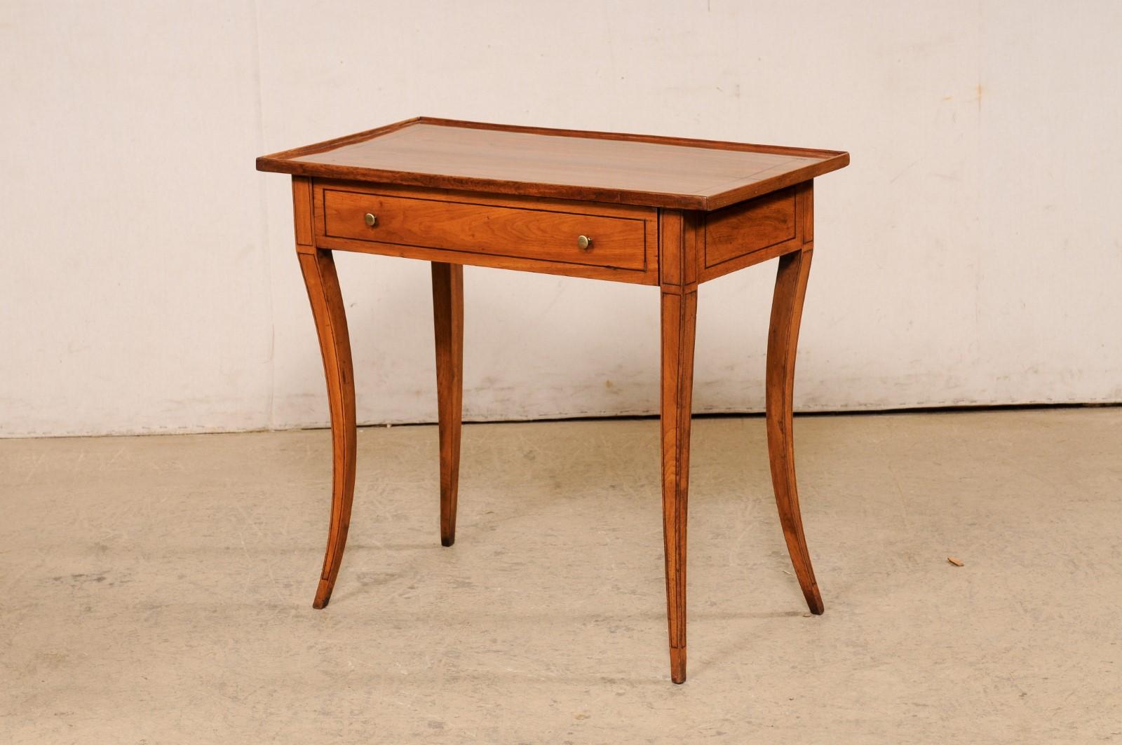 An Early 19th C. Italian Occasional Table w/Inlay Accents & Elegant Sabre Legs For Sale 6
