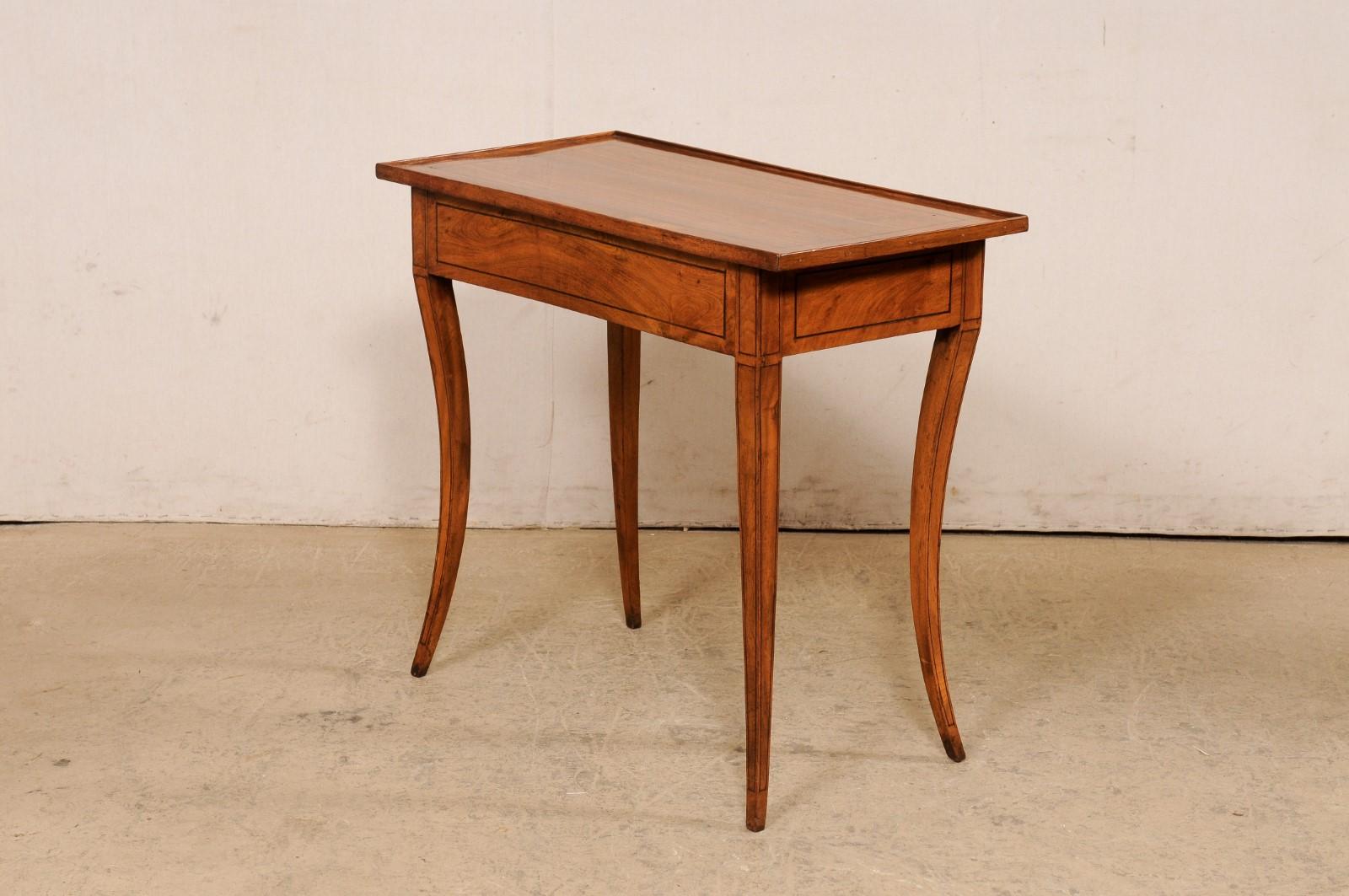 An Early 19th C. Italian Occasional Table w/Inlay Accents & Elegant Sabre Legs For Sale 2