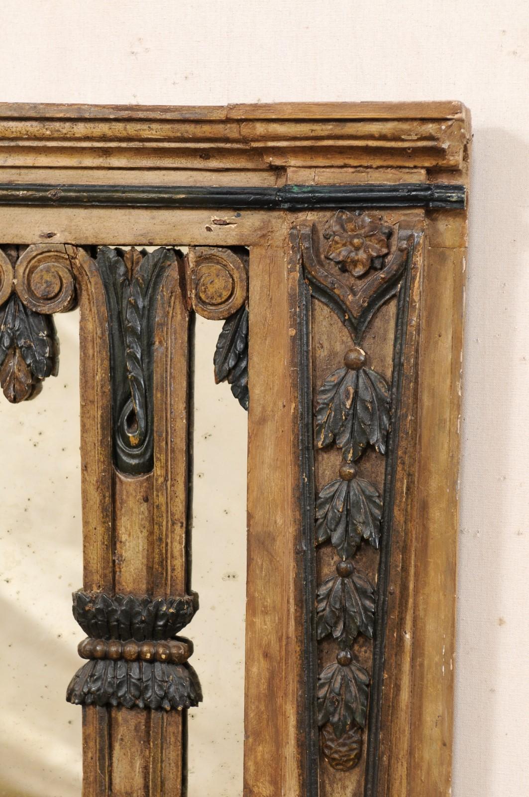 Glass Early 19th Century Portuguese Carved Wood Gate with Mirror at Backside For Sale