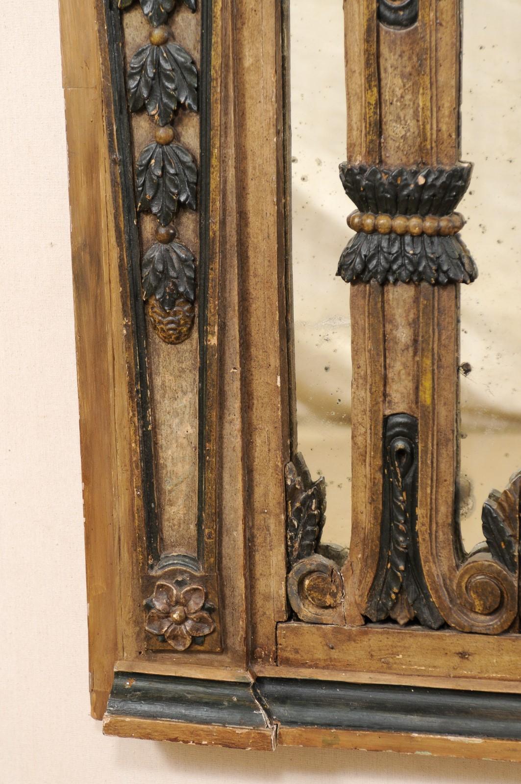 Early 19th Century Portuguese Carved Wood Gate with Mirror at Backside For Sale 3
