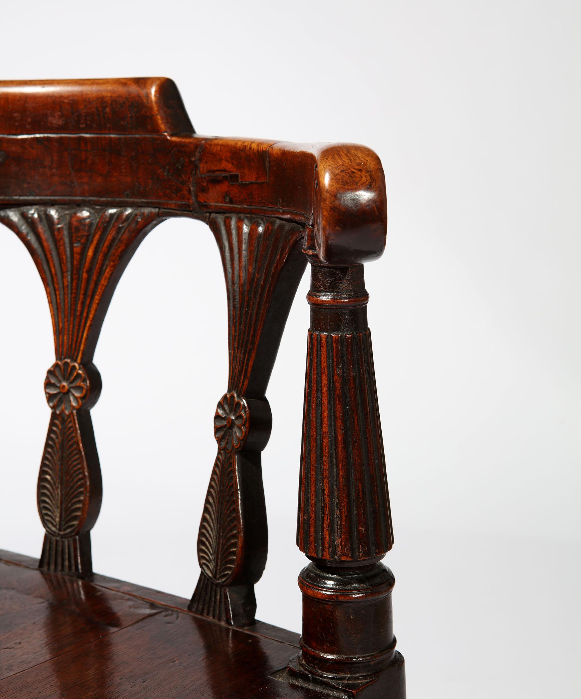 Carved Early 19th Century Anglo Indian Corner Chair in Colonial Hardwood