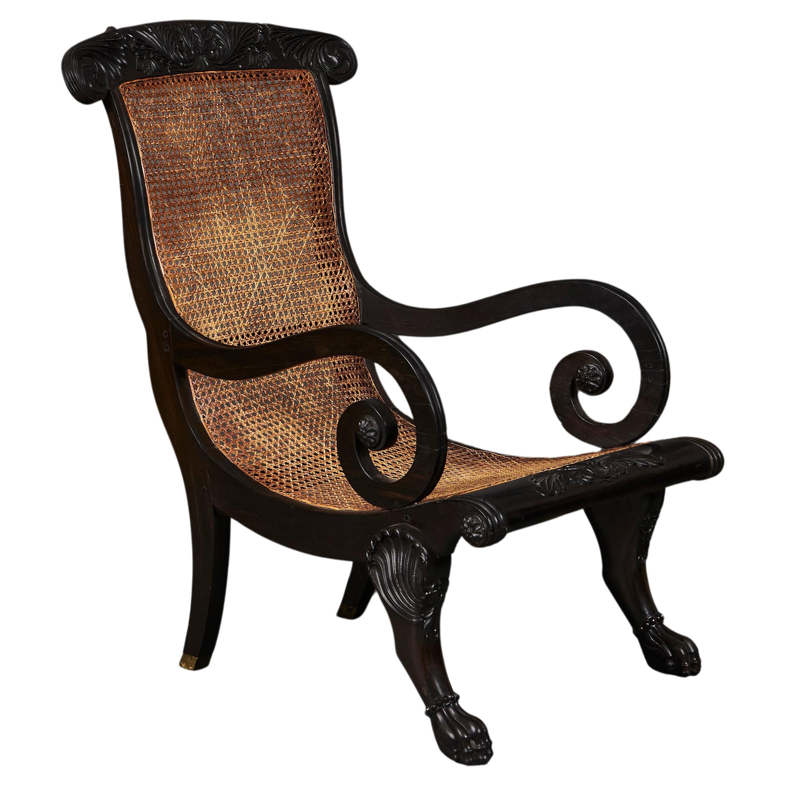 Chaise de planteur anglo-cinghalaise du début du 19e siècle  en vente