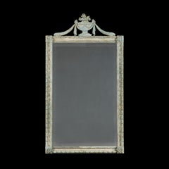 An Early 19th Century Blue Painted Gustavian Mirror