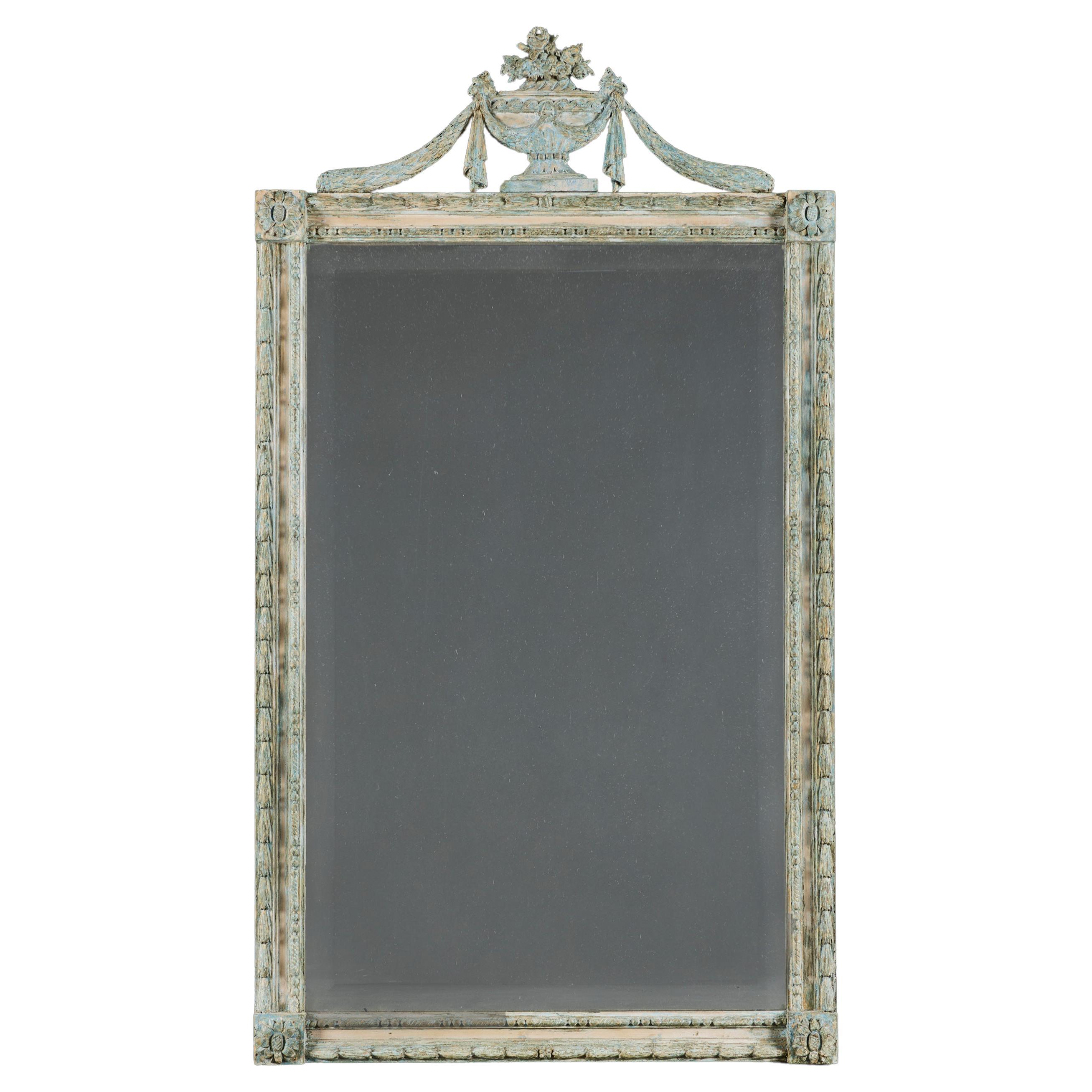 Miroir gustavien peint en bleu du début du 19e siècle en vente