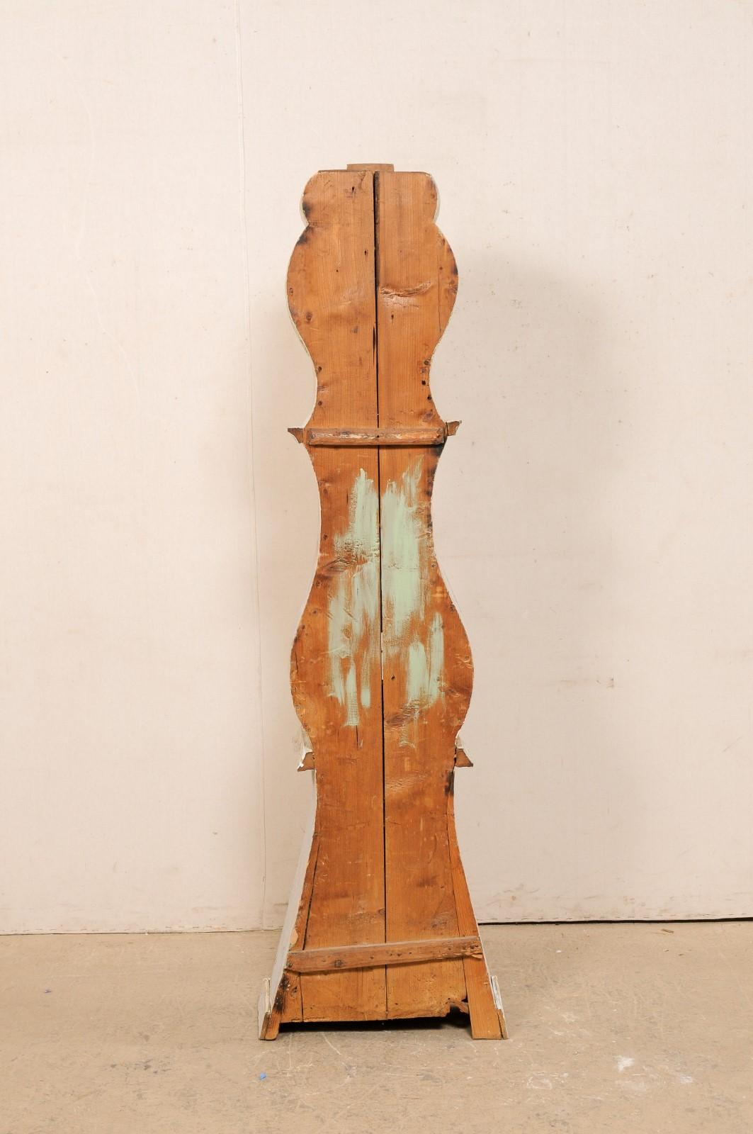 Early 19th Century Carved Wood Grandfather Floor Clock from Central Sweden 6