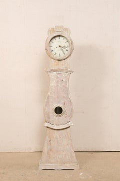 Early 19th Century Carved Wood Grandfather Floor Clock from Central Sweden