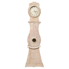Early 19th Century Carved Wood Grandfather Floor Clock from Central Sweden