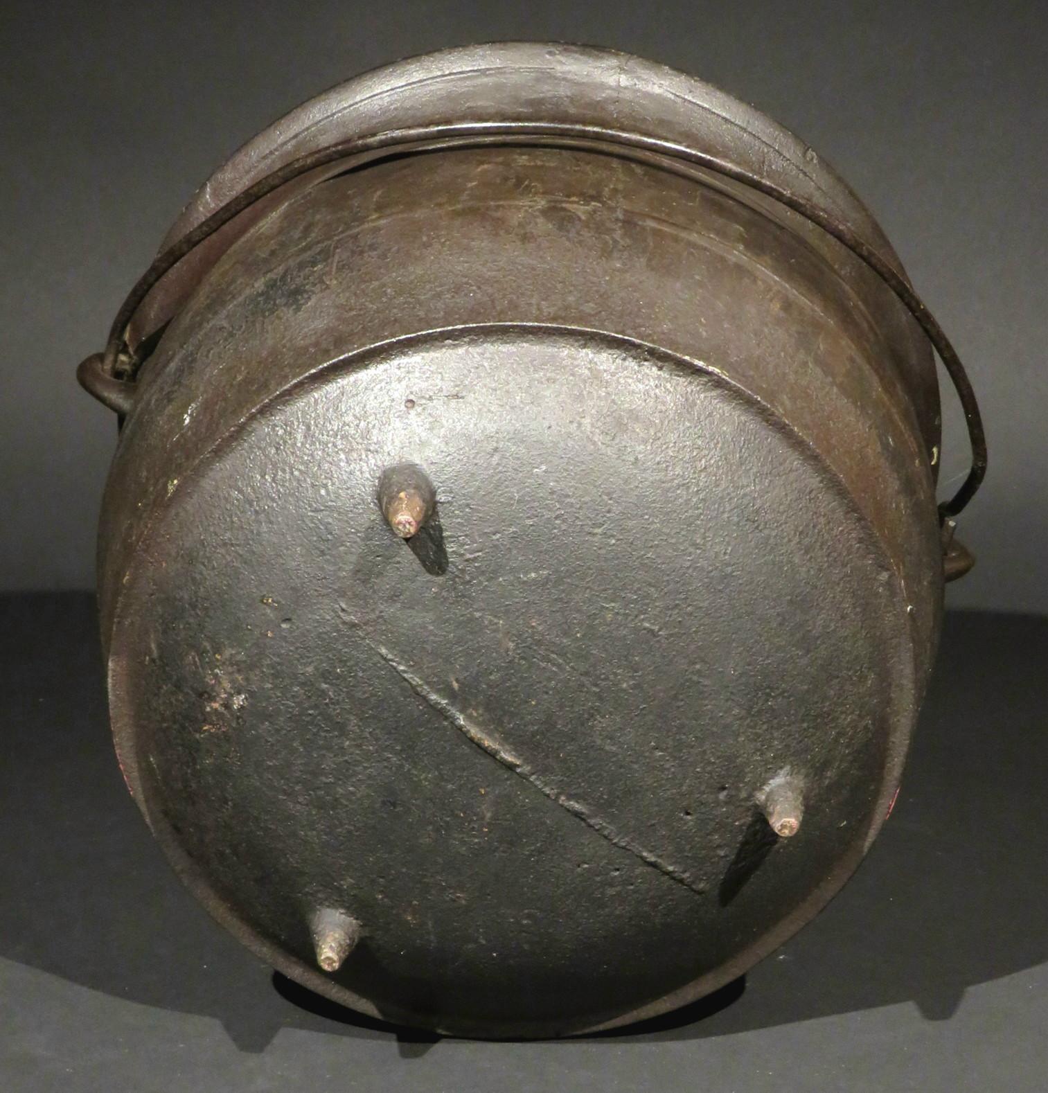 Rustic Early 19th Century Cast Iron Cauldron or Kettle, Continental Circa 1800
