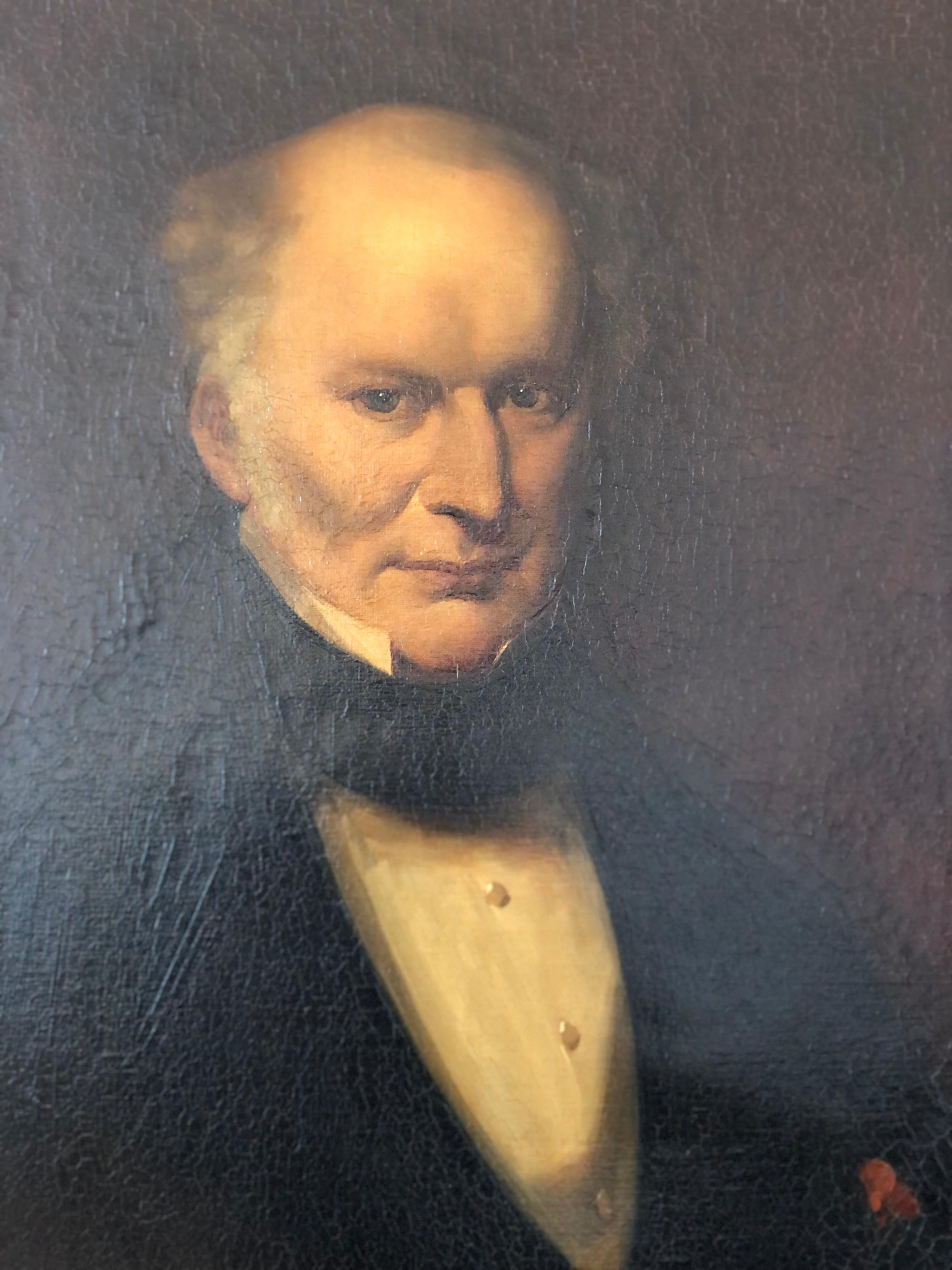 Biedermeier An Early 19th century Dutch Portrait Painting of W. J. De Buck