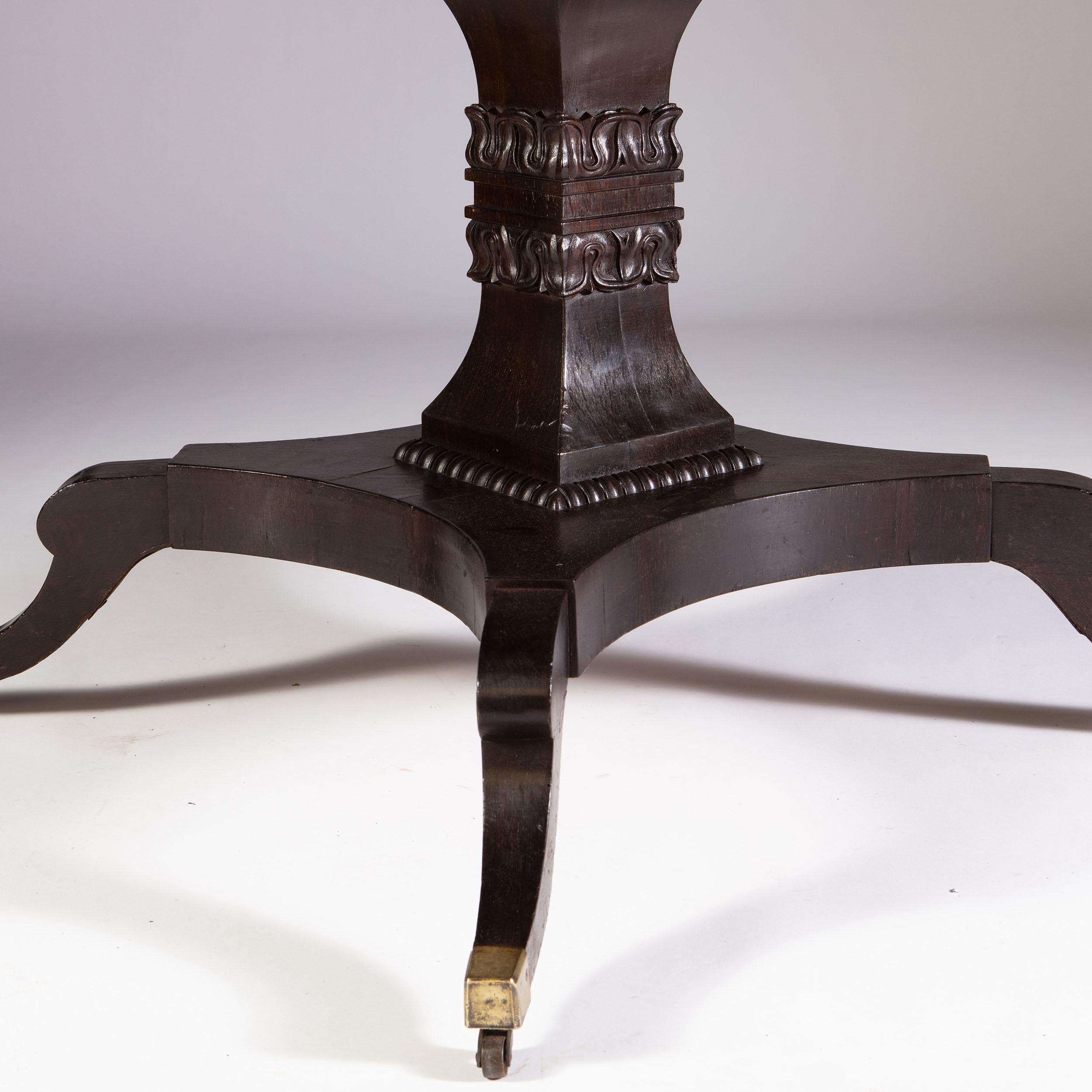 Early 19th Century Ebonized Circular Centre Table with Burr Yew Wood Edge 2