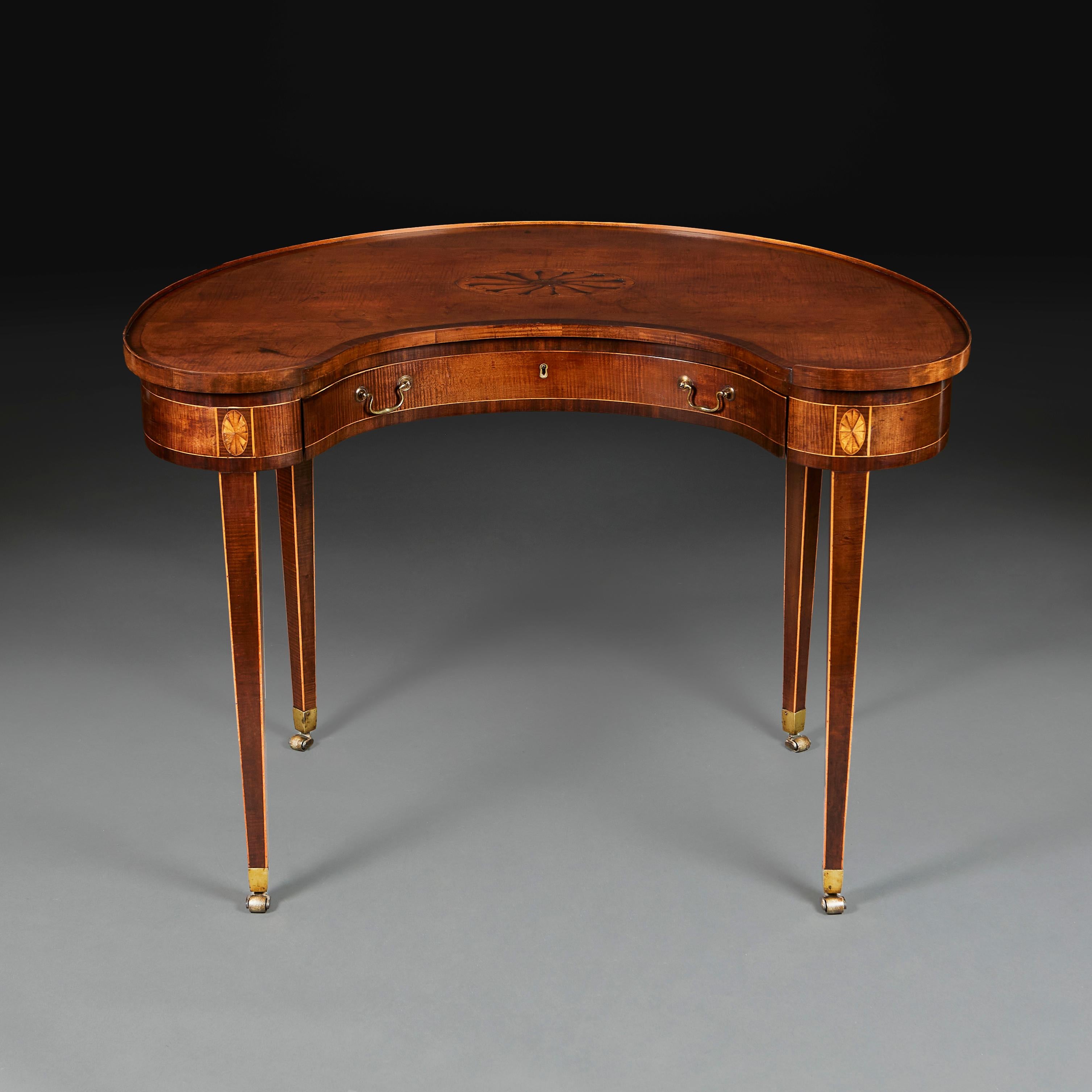 Mahogany An Early 19th Century English Kidney Shape Writing Table or Desk